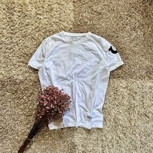 True Religion Jeans White Short Sleeve Tee Shirt Logo Women’s Size M